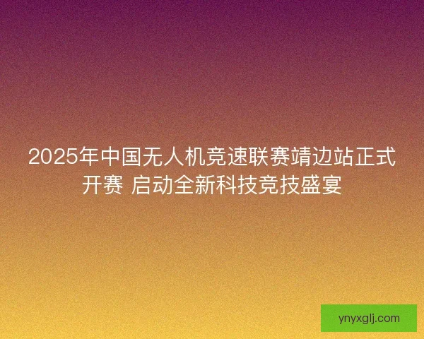 2025年中国无人机竞速联赛靖边站正式开赛 启动全新科技竞技盛宴 2025年中国无人机竞速联赛靖边站正式开赛 启动全新科技竞技盛宴