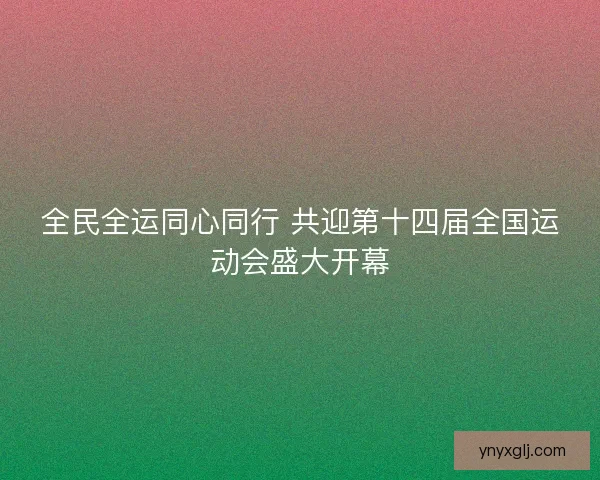 全民全运同心同行 共迎第十四届全国运动会盛大开幕 全民全运同心同行 共迎第十四届全国运动会盛大开幕