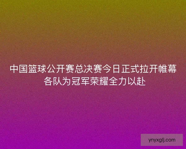中国篮球公开赛总决赛今日正式拉开帷幕 各队为冠军荣耀全力以赴 中国篮球公开赛总决赛今日正式拉开帷幕 各队为冠军荣耀全力以赴