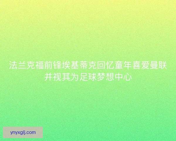 法兰克福前锋埃基蒂克回忆童年喜爱曼联并视其为足球梦想中心