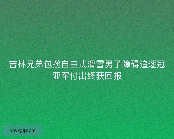 吉林兄弟包揽自由式滑雪男子障碍追逐冠亚军付出终获回报 吉林兄弟包揽自由式滑雪男子障碍追逐冠亚军付出终获回报