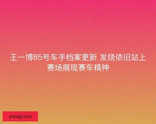 王一博85号车手档案更新 发烧依旧站上赛场展现赛车精神